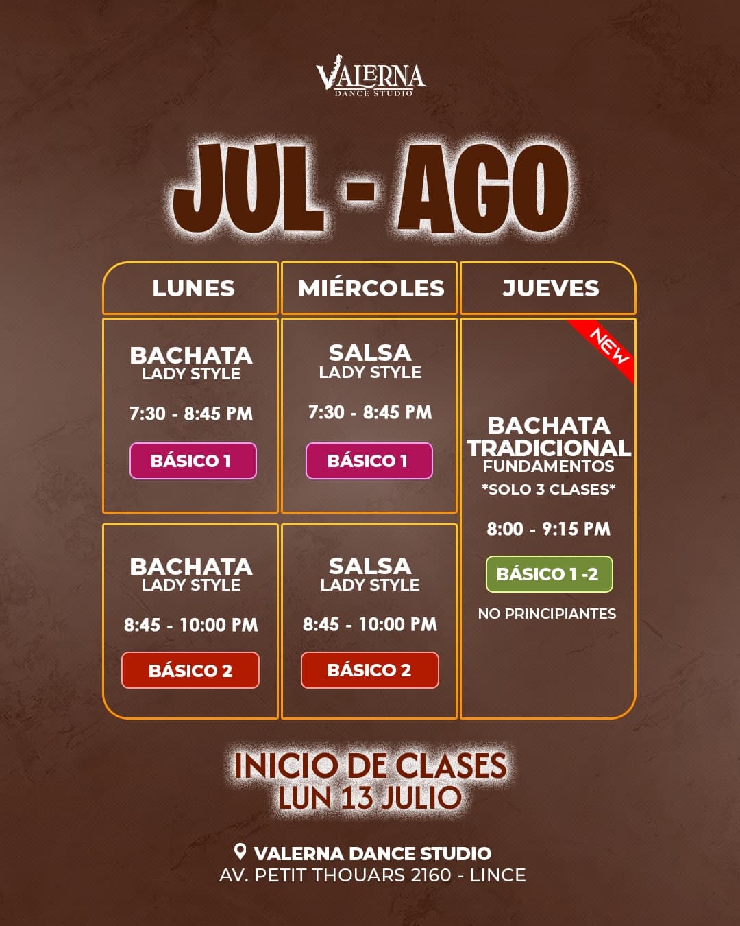 Horario Julio-Agosto