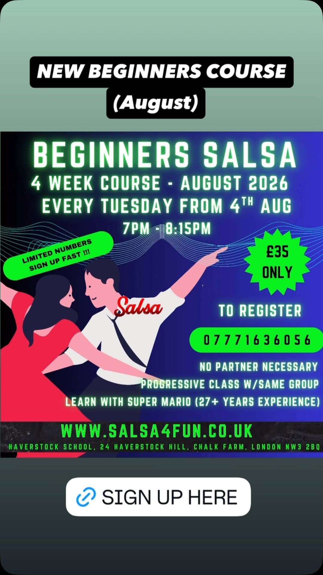 Beginners Salsa 4 Week Course