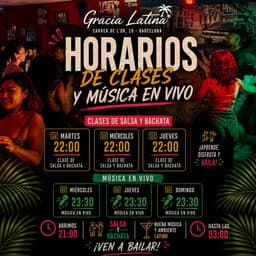 Horarios de clases y música en vivo