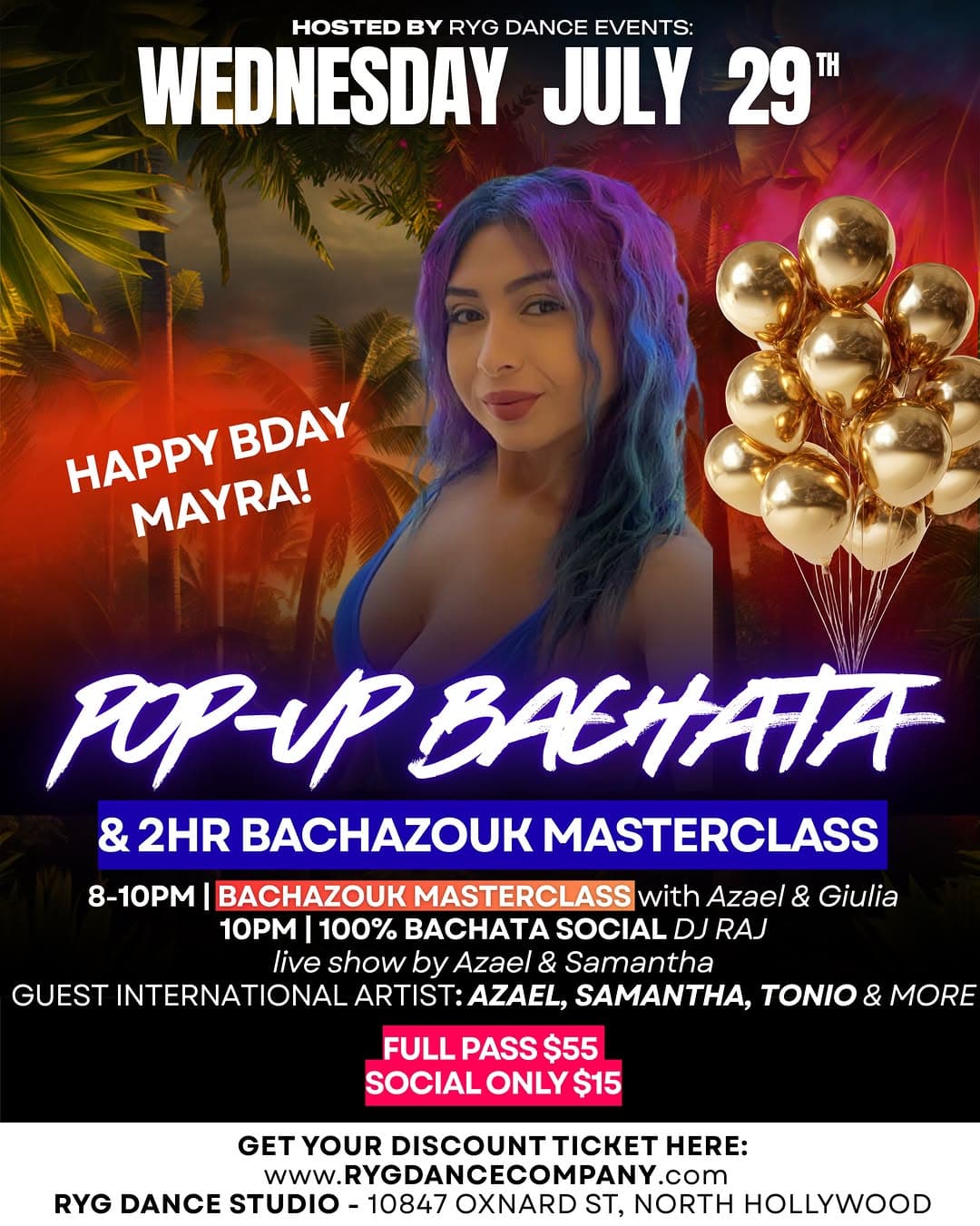 RYG Pop-Up Bachata Workshop, Social & Showcase
