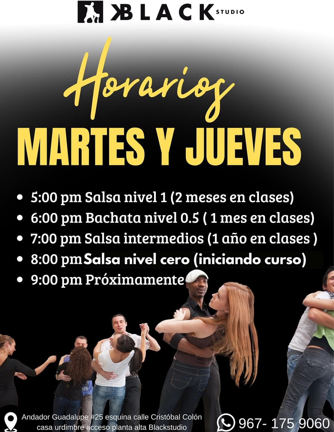Horarios Martes y Jueves