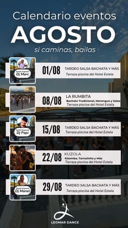 Calendario eventos Agosto