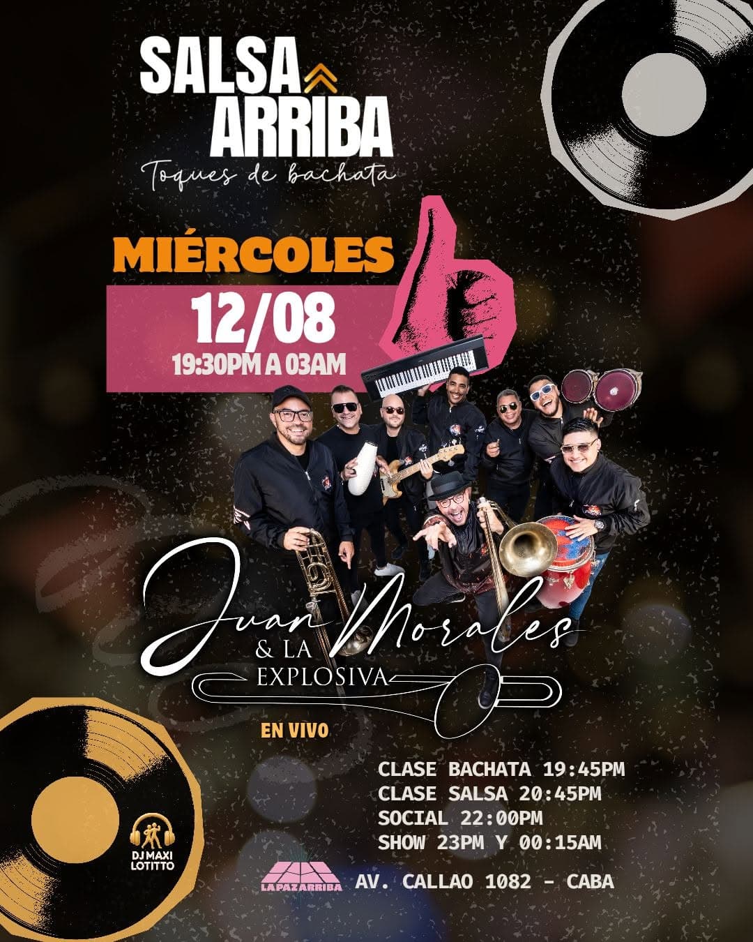 Salsa Arriba – Miércoles 12 de Agosto de 2026 con Juan Morales y La Explosiva