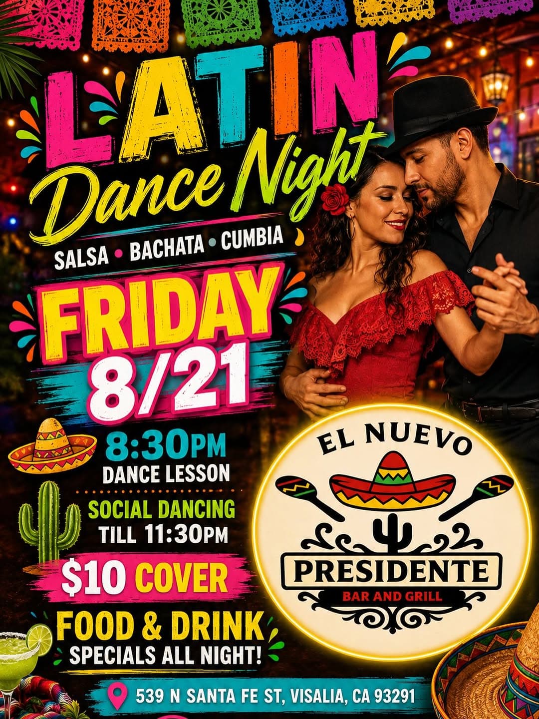 Latin Dance Night Friday 8/21